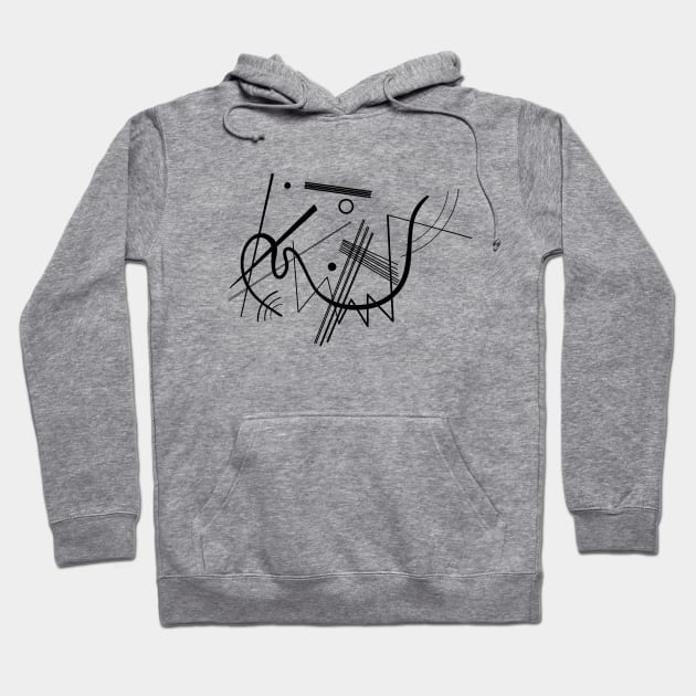 Kandinsky - Black and White Abstract Art Hoodie by shamila